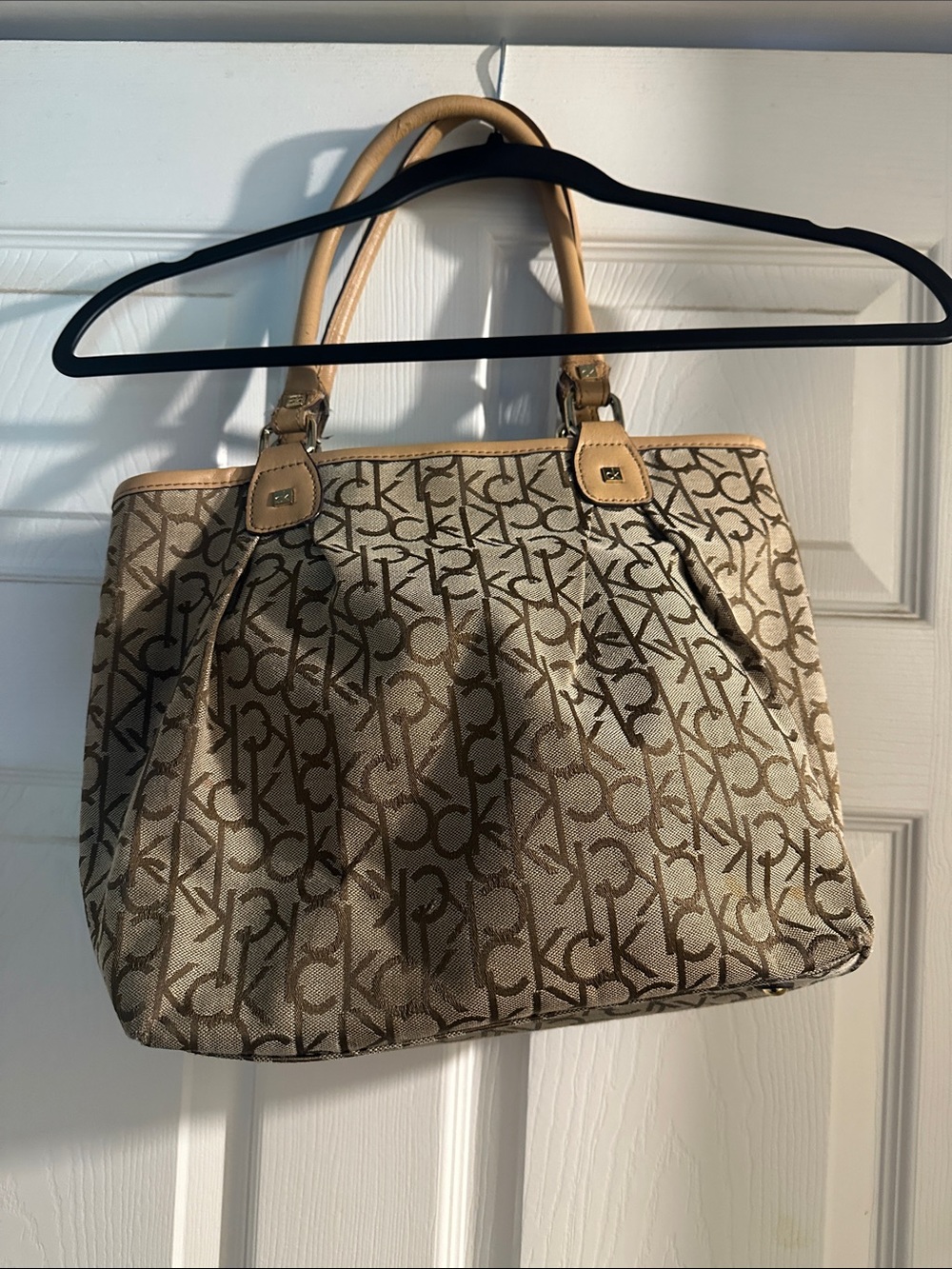 Calvin Klein Tan & Beige Monogram Tote